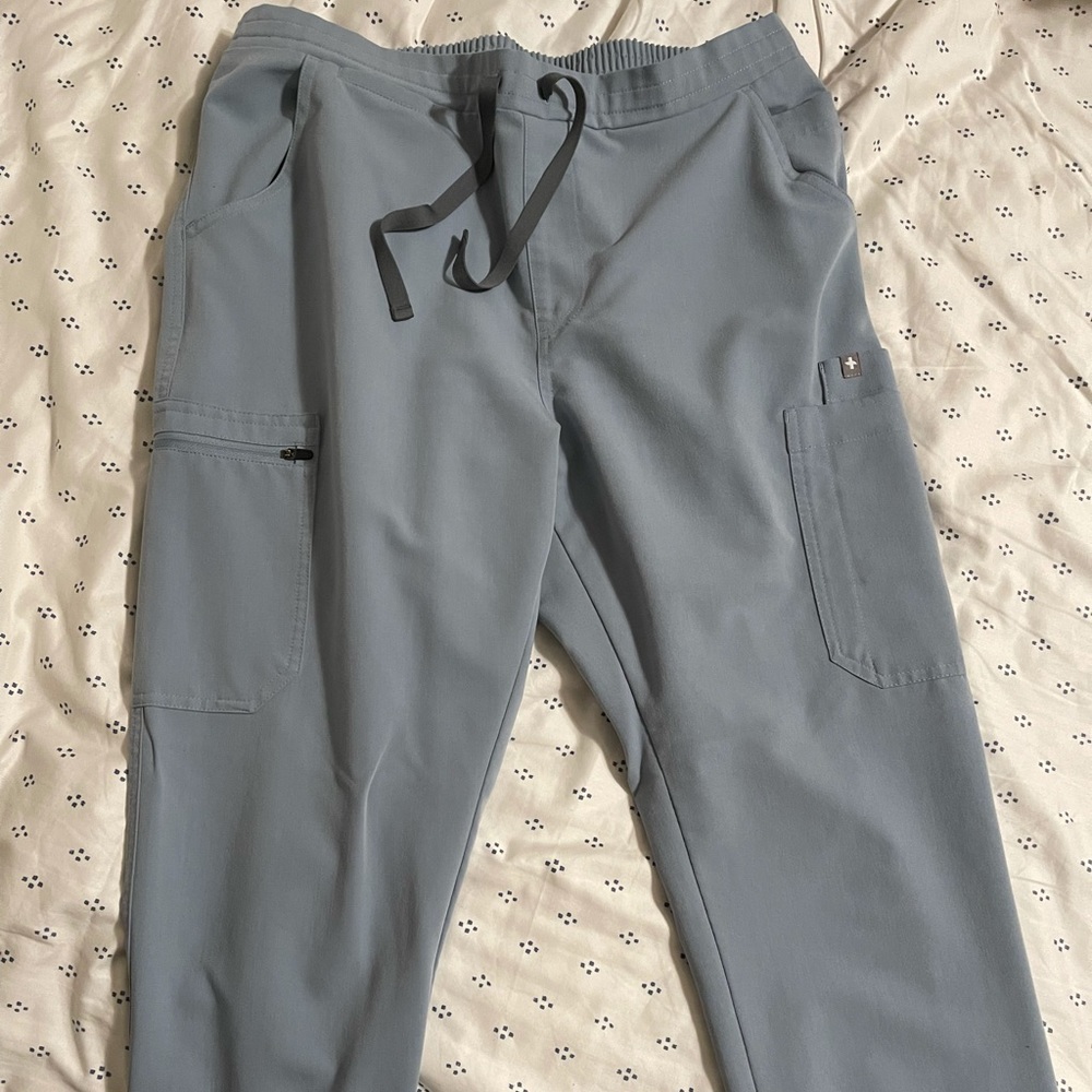 Dusty blue figs yola skinny pants